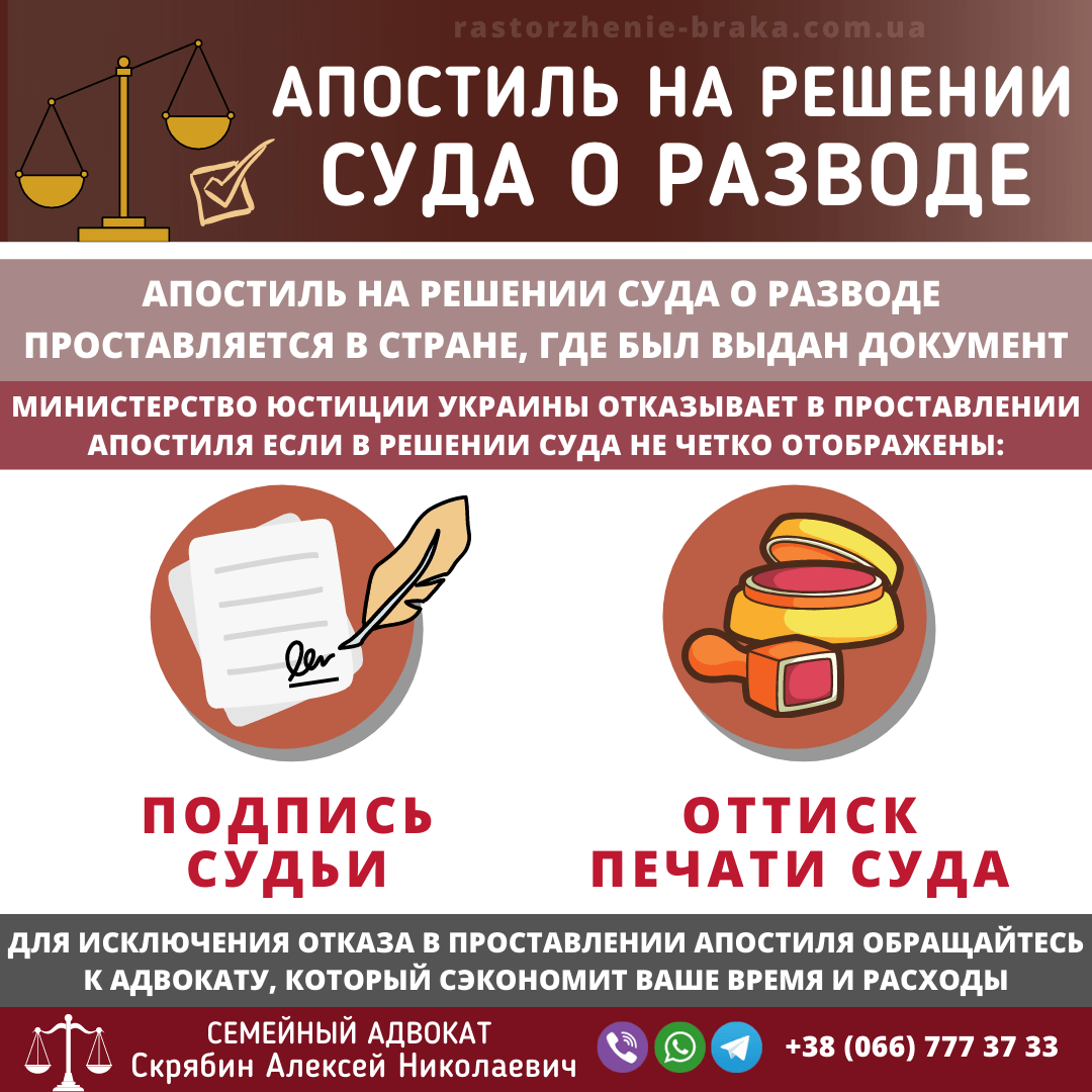 Апостиль на решении суда о разводе