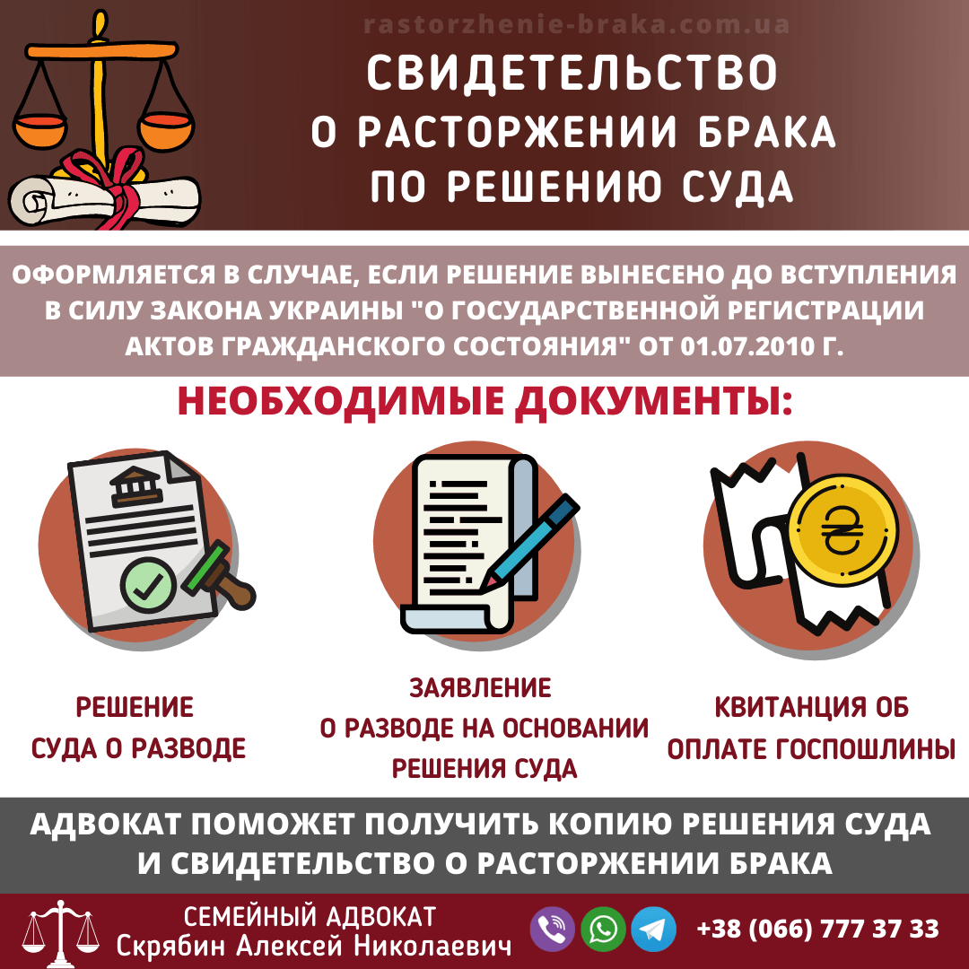 Свидетельство о расторжении брака по решению суда