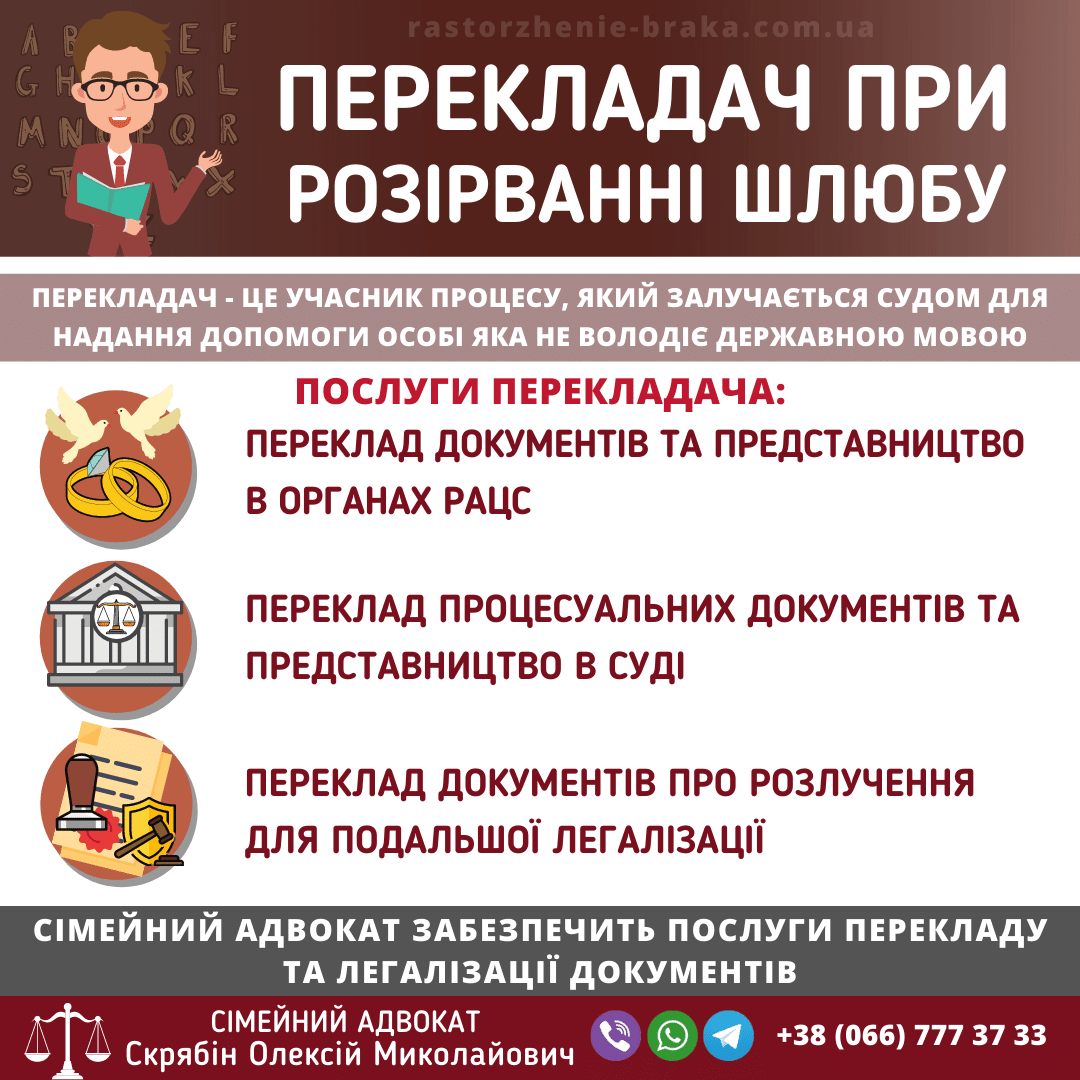 Перекладач при розірванні шлюбу